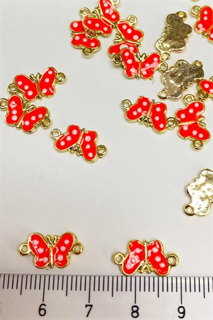 Turuncu Çift Taraflı Kelebek Model Bileklik Ucu 1 Adet