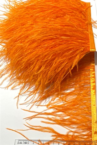 Orange Ostrich Feather 1 mt
