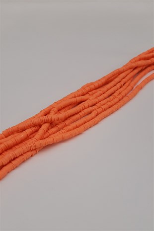 Orange Fimo Dough Beads 4mm