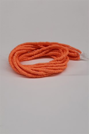 Orange Fimo Dough Beads 4mm