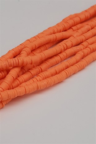 Orange Fimo Dough Beads 4mm