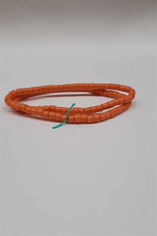 Orange Cylinder Matte Beads