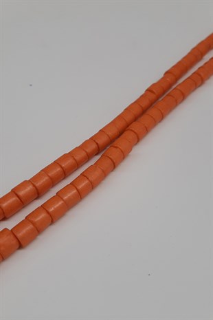 Orange Cylinder Matte Beads