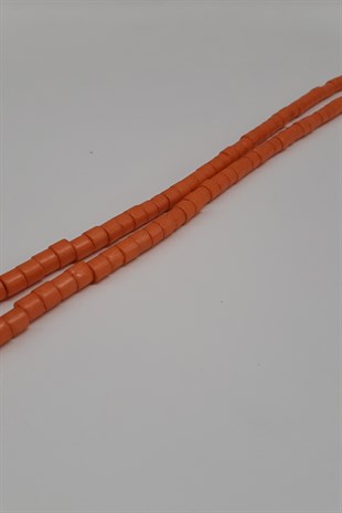 Orange Cylinder Matte Beads