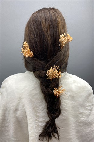 Turuncu Şoklanmış Doğal Cipsolu Firketeli Saç Aksesuarı 5 Adet