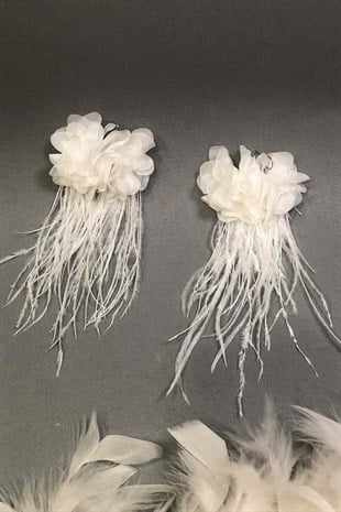 Feathered Flower Earrings