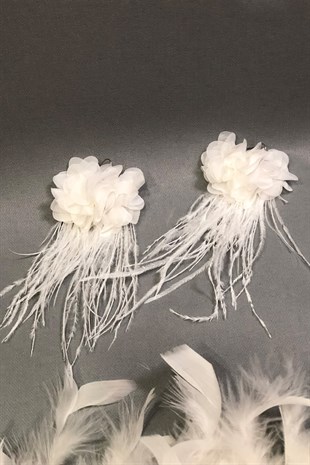 Feathered Flower Earrings