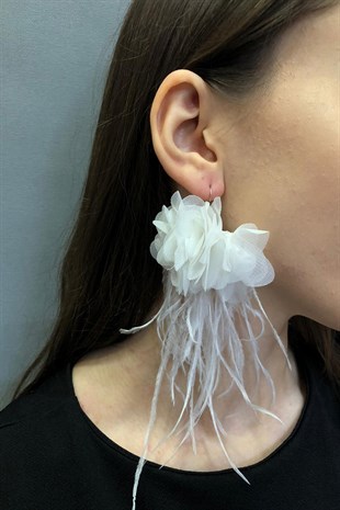 Feathered Flower Earrings