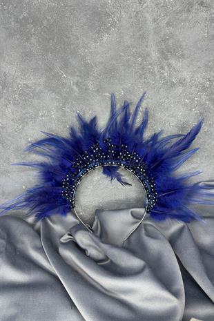 Tüylü Kristal Boncuklu Arden Gelin Kına Tacı