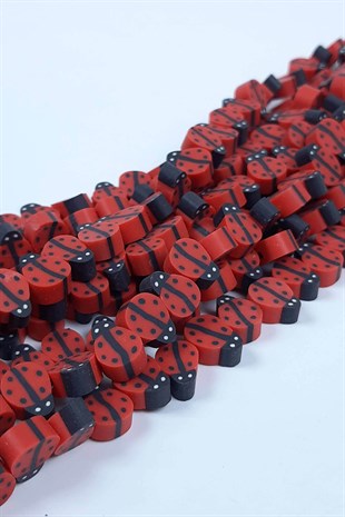 Ladybug Patterned Fimo Beads