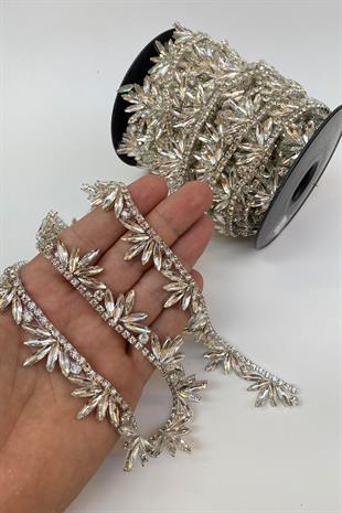 حافة شريطية لفستان السهرة من الحجر المكوك الرقيق بالكي