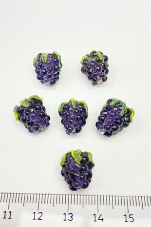 Grape Glass Bead Pendant Purple 1 Pcs