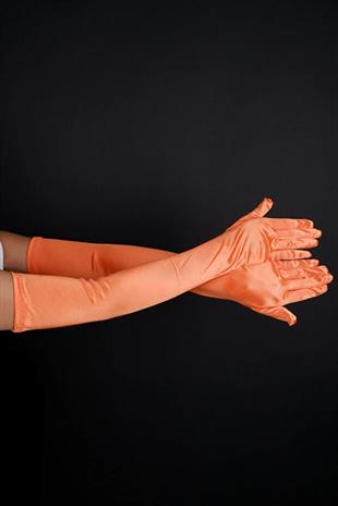 Uzun Düğün Gelin Opera  55 cm Eldiveni Nikah Kına İçin Özel Abiye Saten Eldiven