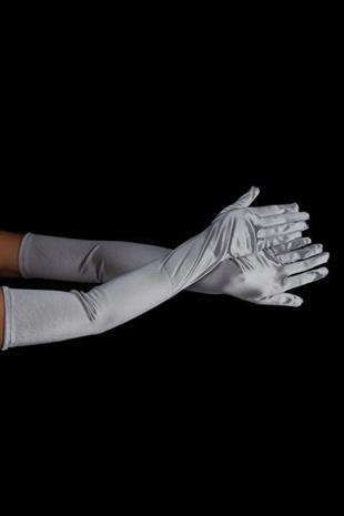 Uzun Düğün Gelin Opera Eldiveni Nikah Kına İçin Özel Abiye Saten Eldiven