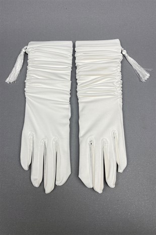 Long Tasseled Bridal Gloves and Wedding Hat Face Veils