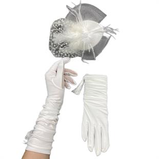 الجملة قفازات الزفاف شرابة طويلة وقبعة الزفاف رقصة البولكا