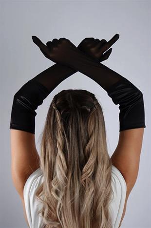 Long Satin Tulle Shiny Evening Gloves Party Prom Wedding Gloves Accessory