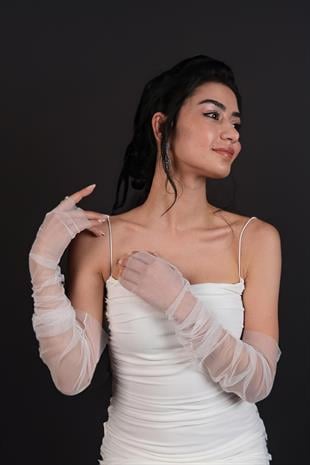 الجملة قفازات تول طويلة أصابع قفازات فستان السهرة زي التبعي