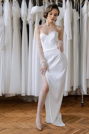 Uzun Tüllü Gelin Eldiveni Nikah Eldiveni