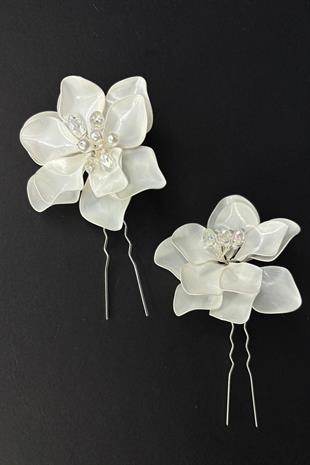 Venna Çiçek Sedef Reçine 2 Li Firkete Saç Ve Gelin Aksesuarı