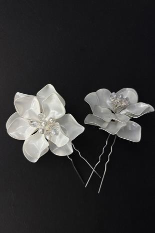 Venna Çiçek Sedef Reçine 2 Li Firkete Saç Ve Gelin Aksesuarı