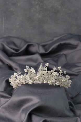 Venüs İncili Zirkon Taşlı Gelin Tacı