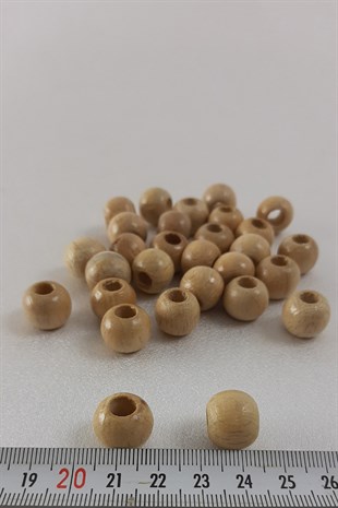 Varnished Natural Wood Beads 11mm