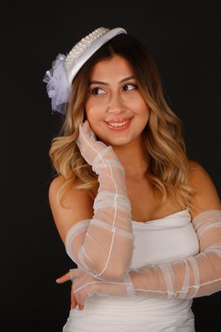Voilet Wedding Hat Erna Tulle Bridal Accessory Tulle Gloves