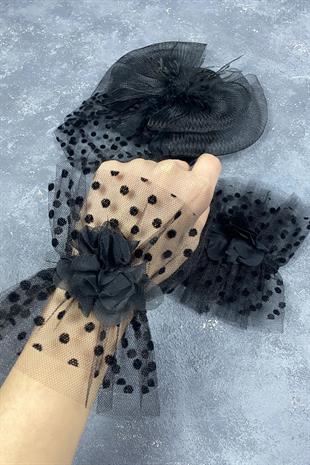 Voile Wedding Cap Bridal Accessory And Vera Double Wrist Accessory