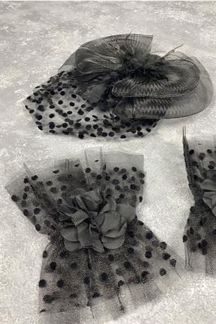 Voile Wedding Cap Bridal Accessory And Vera Double Wrist Accessory