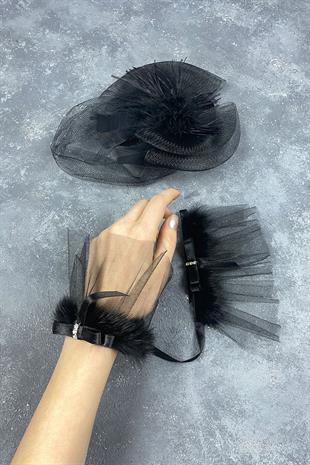 Voile Wedding Cap Bridal Accessory And Lina Couple Wrist Accessory