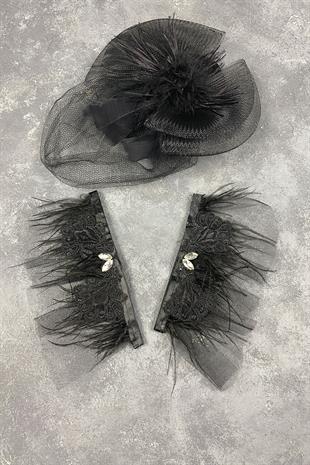 Voile Wedding Cap Bridal Accessory And Lavin Stone Double Wrist Accessory