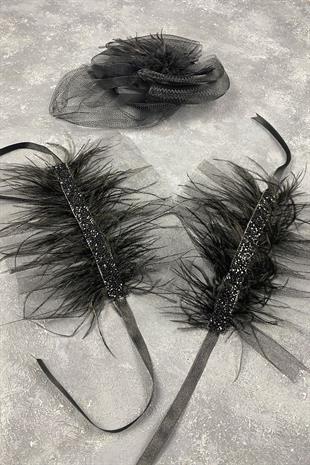  الجملة الزفاف قبعة الزفاف Voilet التبعي والريشة Asel ملحق المعصم مزدوج