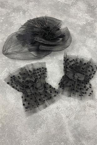 الجملة الزفاف قبعة الزفاف Voilet الإكسسوارات والإكسسوارات المعصم مزدوج البولكا دوت فيرا