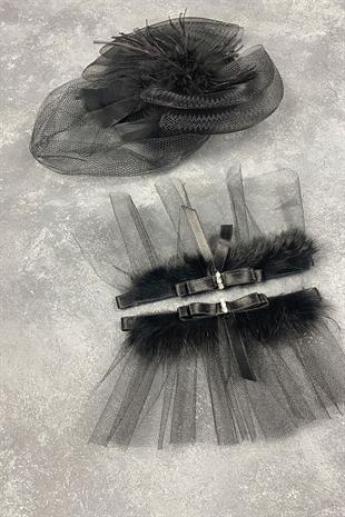 Voile Wedding Cap Bridal Accessory And Lina Couple Wrist Accessory