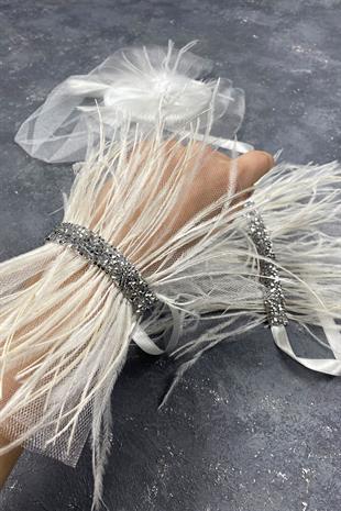 Voile Wedding Cap Bridal Accessory And Asel Couple Wrist Accessory