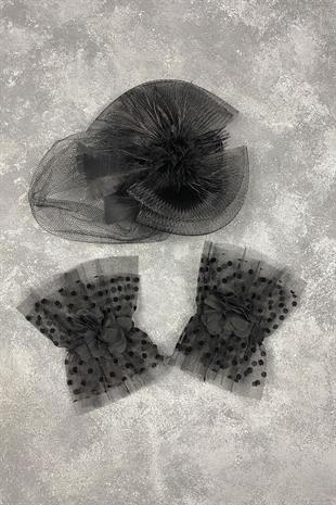 الجملة الزفاف قبعة الزفاف Voilet الإكسسوارات والإكسسوارات المعصم مزدوج البولكا دوت فيرا