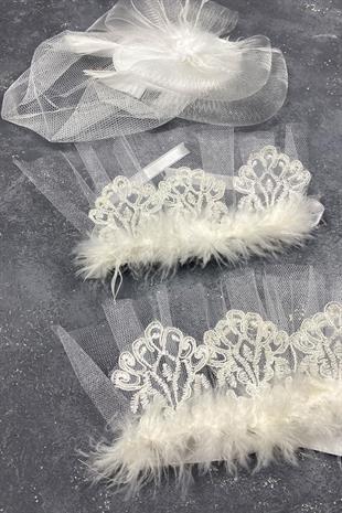 الجملة الزفاف قبعة الزفاف Voilet التبعي والإكسسوار المعصم مزدوج لافين