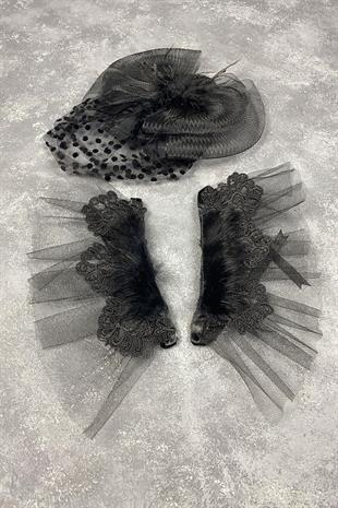 الجملة قبعة الزفاف الفوال ملحقات الزفاف وريشة لافين ملحق المعصم المزدوج