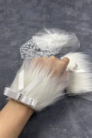 Voile Wedding Cap Bridal Accessory And Lina Couple Wrist Accessory