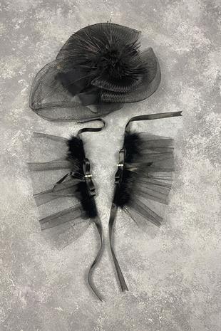 Voile Wedding Cap Bridal Accessory And Lina Couple Wrist Accessory