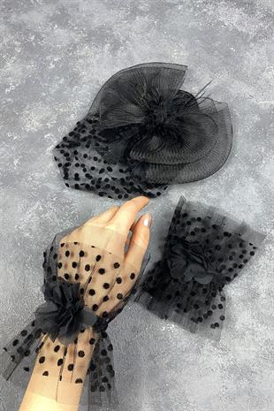 Voile Wedding Cap Bridal Accessory And Vera Double Wrist Accessory