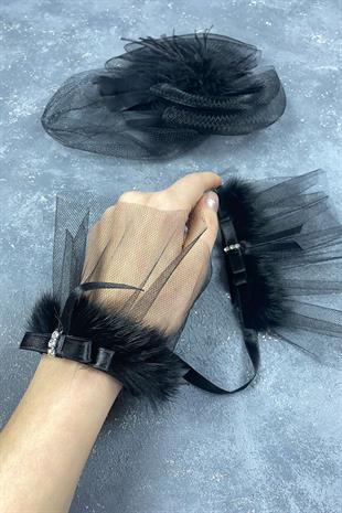 Voile Wedding Cap Bridal Accessory And Lina Couple Wrist Accessory