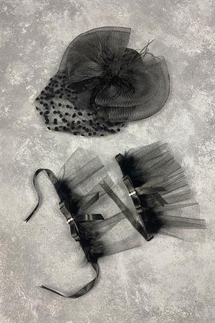 Voile Wedding Cap Bridal Accessory And Lina Couple Wrist Accessory