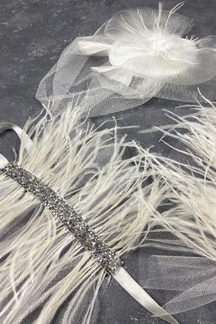 Voile Wedding Cap Bridal Accessory And Asel Couple Wrist Accessory