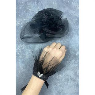  الجملة الزفاف قبعة الزفاف Voilet الإكسسوارات والإكسسوارات المعصم ريشة لافين