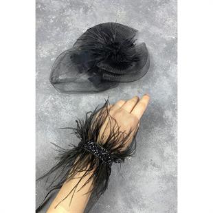  الجملة الزفاف قبعة الزفاف Voilet الإكسسوارات والإكسسوارات المعصم ريشة Asel