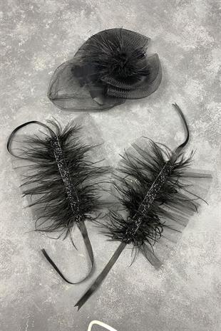  الجملة الزفاف قبعة الزفاف Voilet التبعي والريشة Asel ملحق المعصم مزدوج