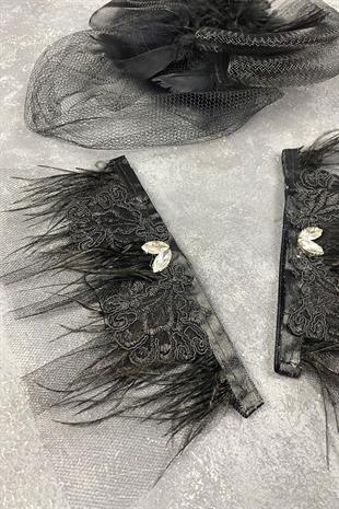 الجملة قبعة الزفاف الفوال الزفاف التبعي والإكسسوار المعصم مزدوج حجر لافين