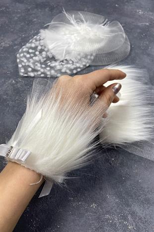 Voile Wedding Cap Bridal Accessory And Lina Couple Wrist Accessory